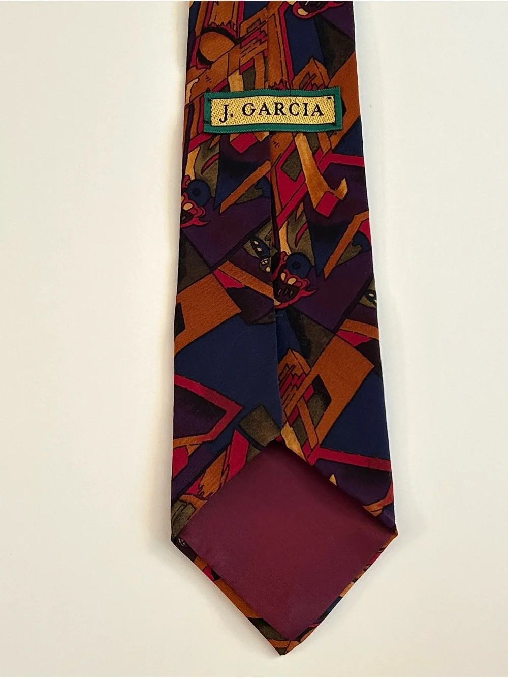 Jerry Garcia Silk Tie - Blue Red Orange Purple Abstract